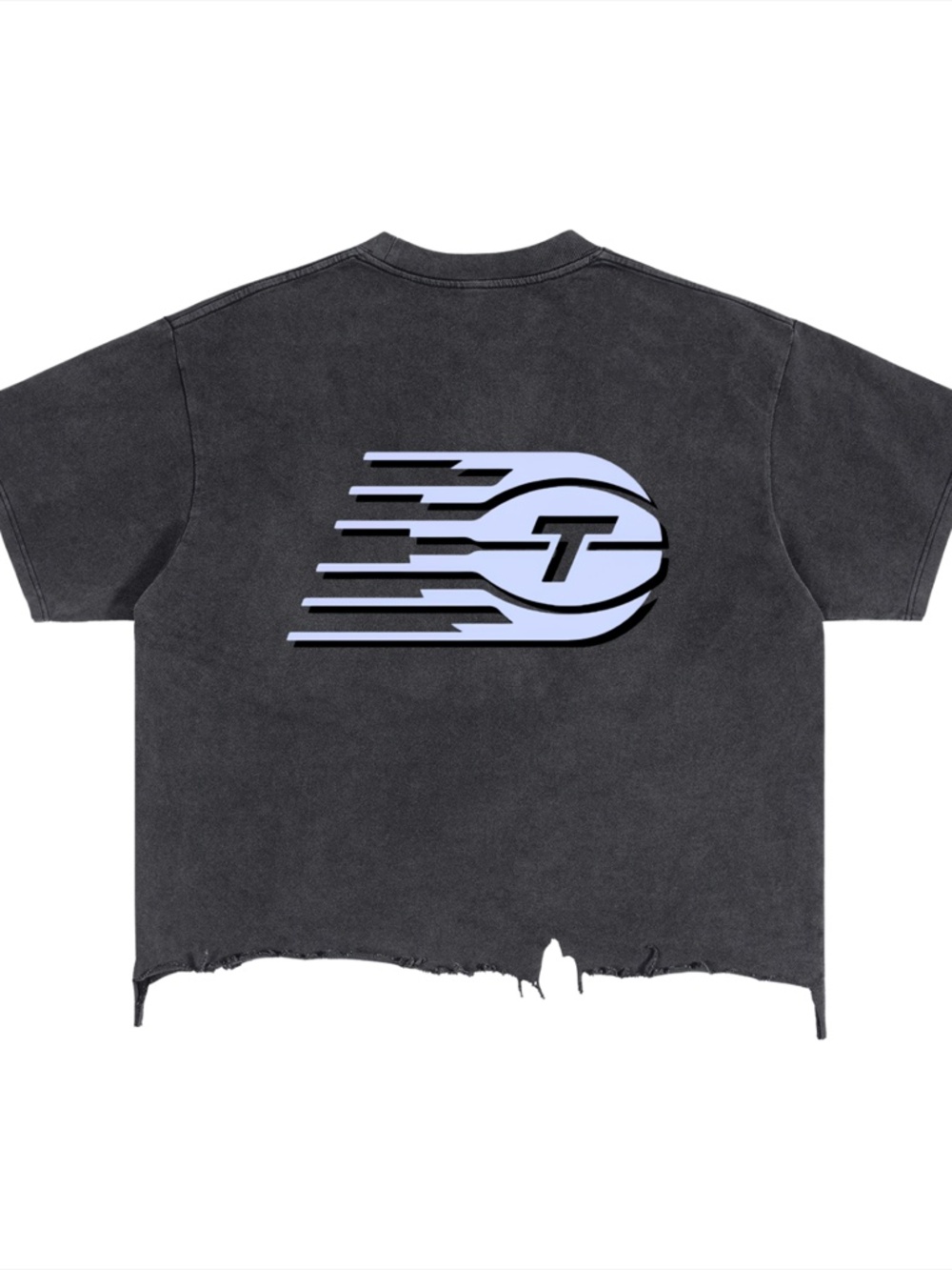 Toronto Tempo Acid Wash Boxy Distressed Hem T-Shirt
